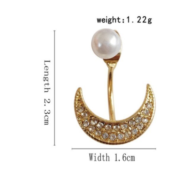 💙LAST ONE 💖Silver posts Moon Earrings - Picture 7 of 7